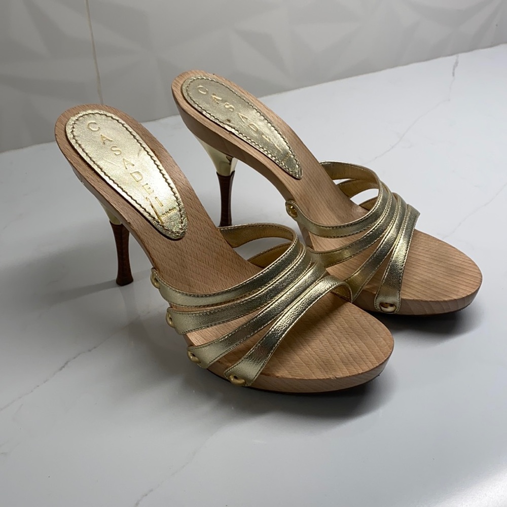 Casadei gold heels